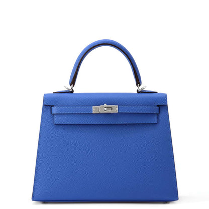 HERMES Kelly Sellier Blue france Epsom Size 25