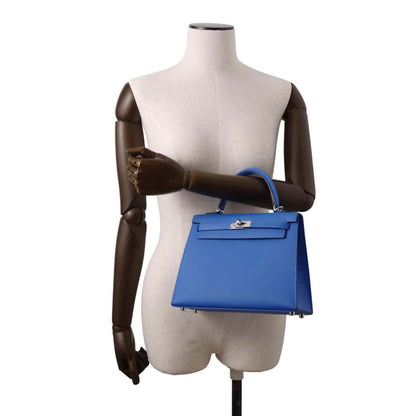 HERMES Kelly Sellier Blue france Epsom Size 25