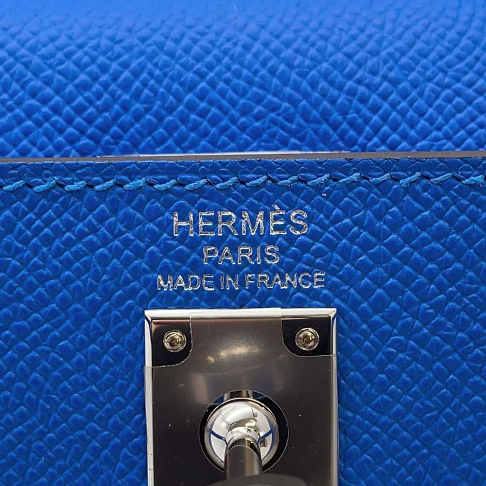 HERMES Kelly Sellier Blue france Epsom Size 25