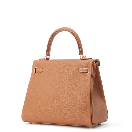 HERMES Kelly Retourne Gold Togo Leather Size 25