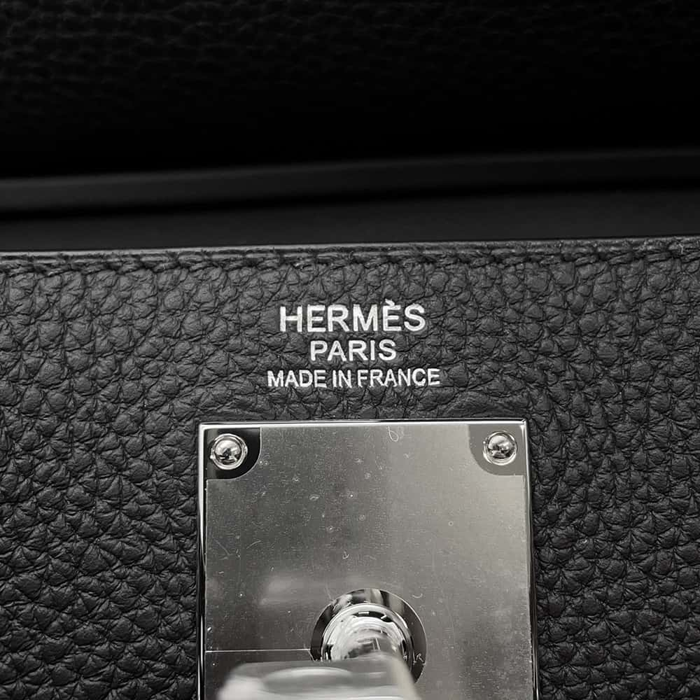 HERMES kelly akkad Black Togo Leather Size PM