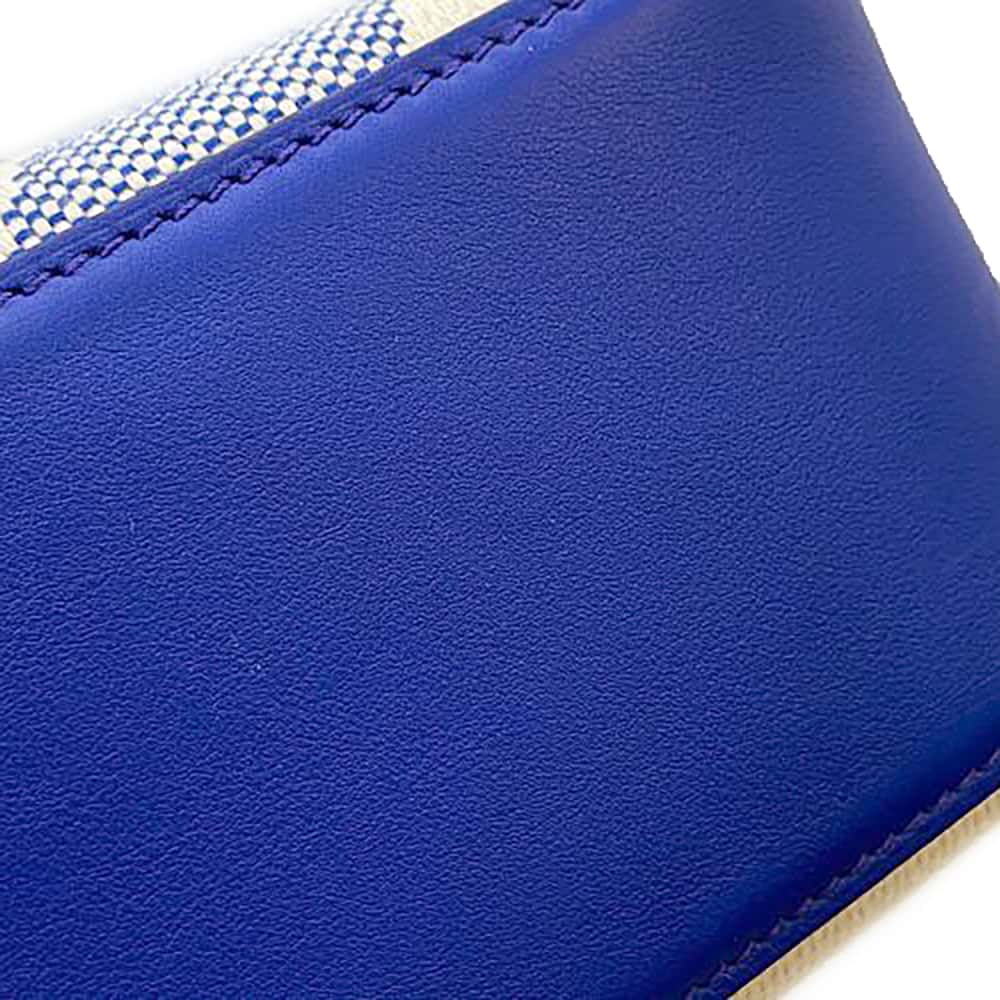 HERMES H Ambie Blue royal Toile H Swift Leather Size PM