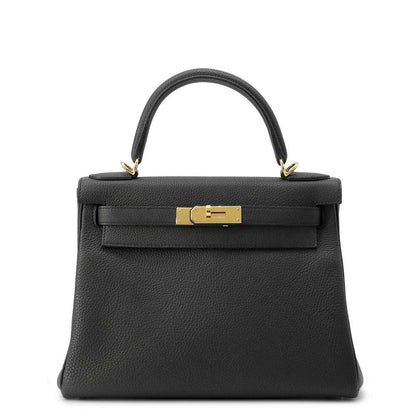 HERMES Kelly Retourne Black Togo Leather Size 28