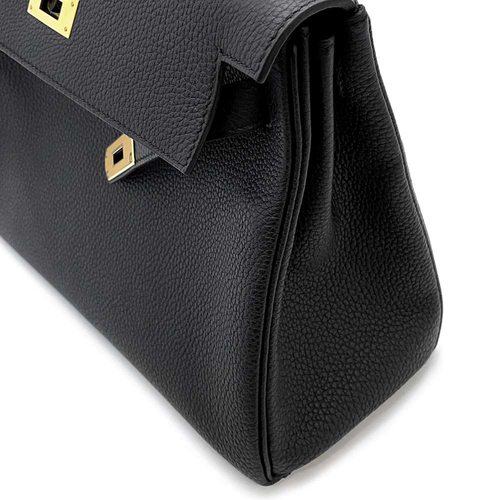 HERMES Kelly Retourne Black Togo Leather Size 28