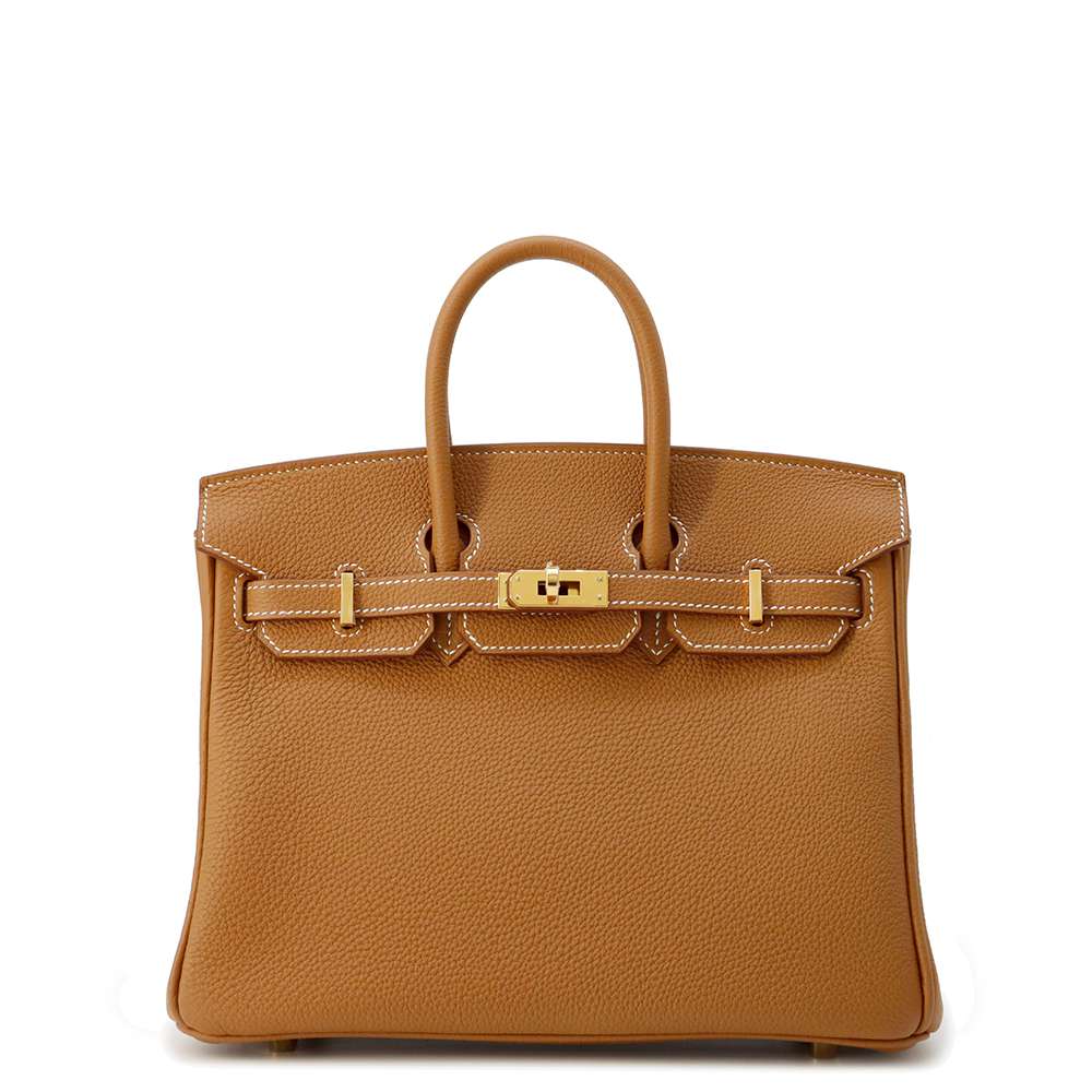 HERMES Birkin Gold Togo Leather Size 25