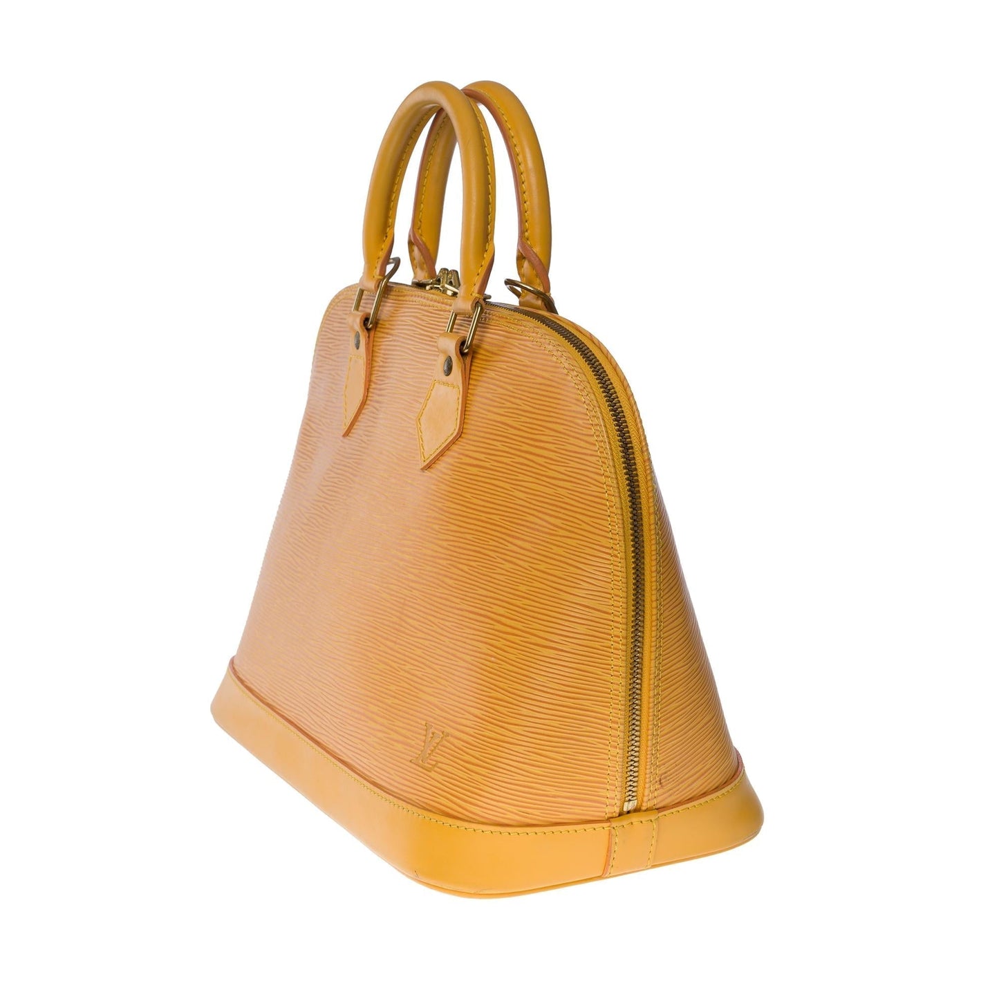 Louis Vuitton  Alma Handbag in Yellow epi leather with gold hardware