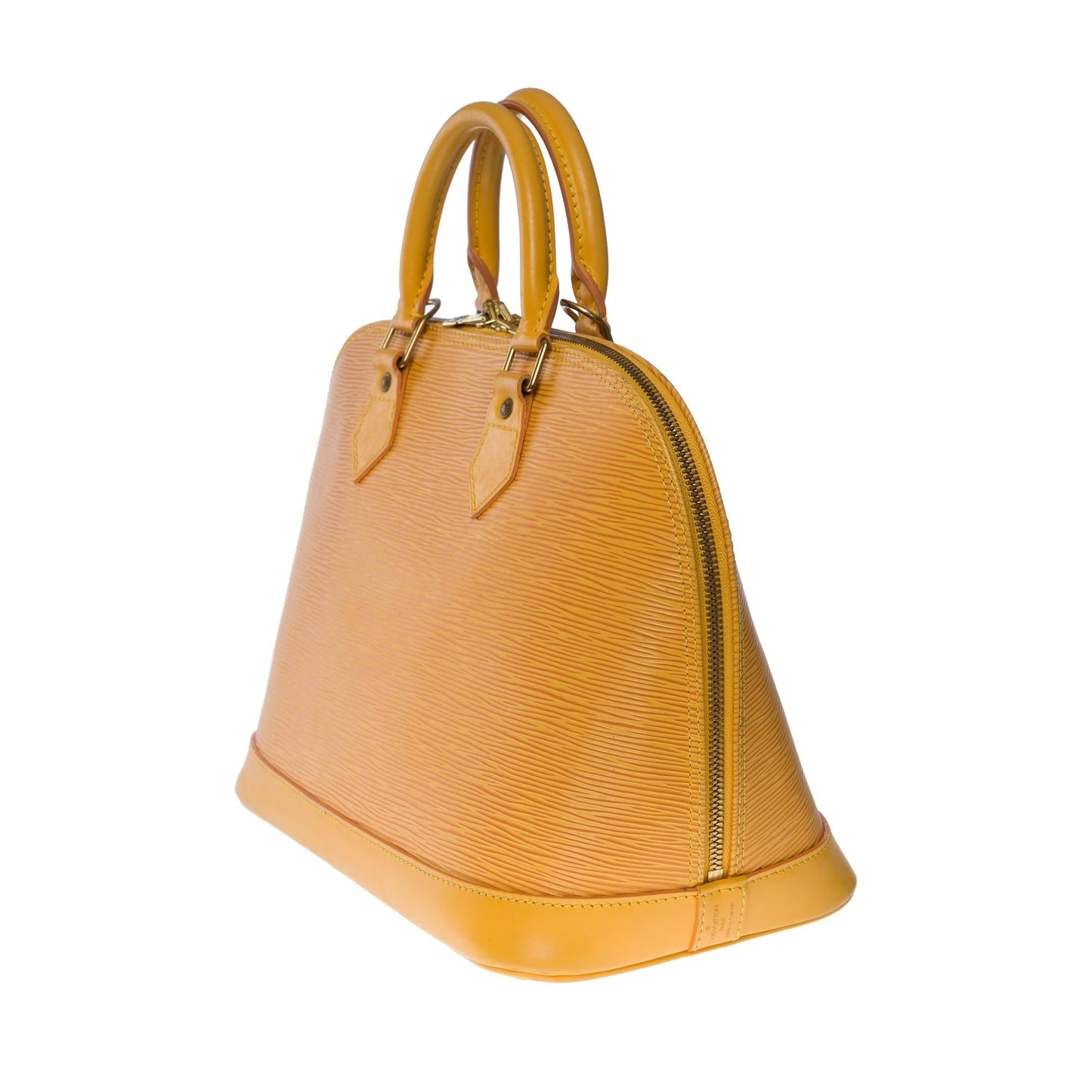 Louis Vuitton  Alma Handbag in Yellow epi leather with gold hardware