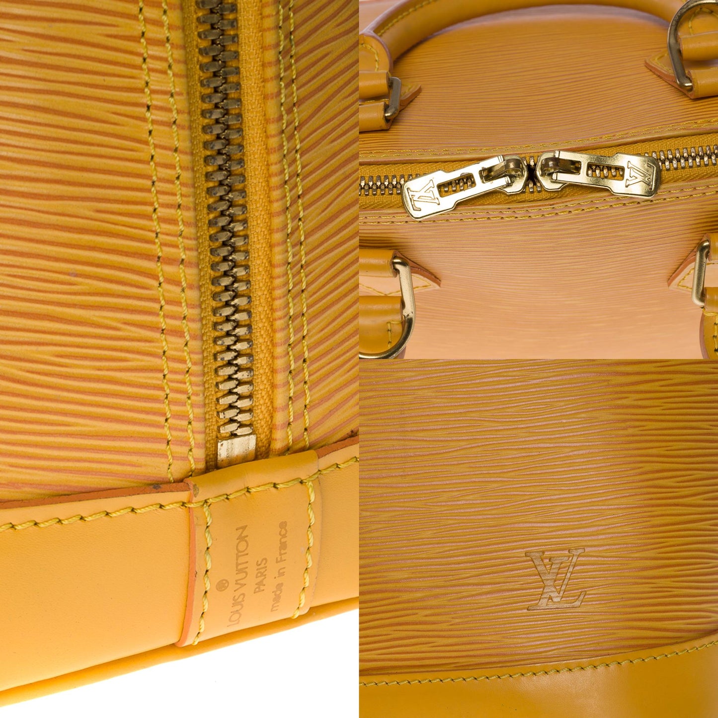 Louis Vuitton  Alma Handbag in Yellow epi leather with gold hardware