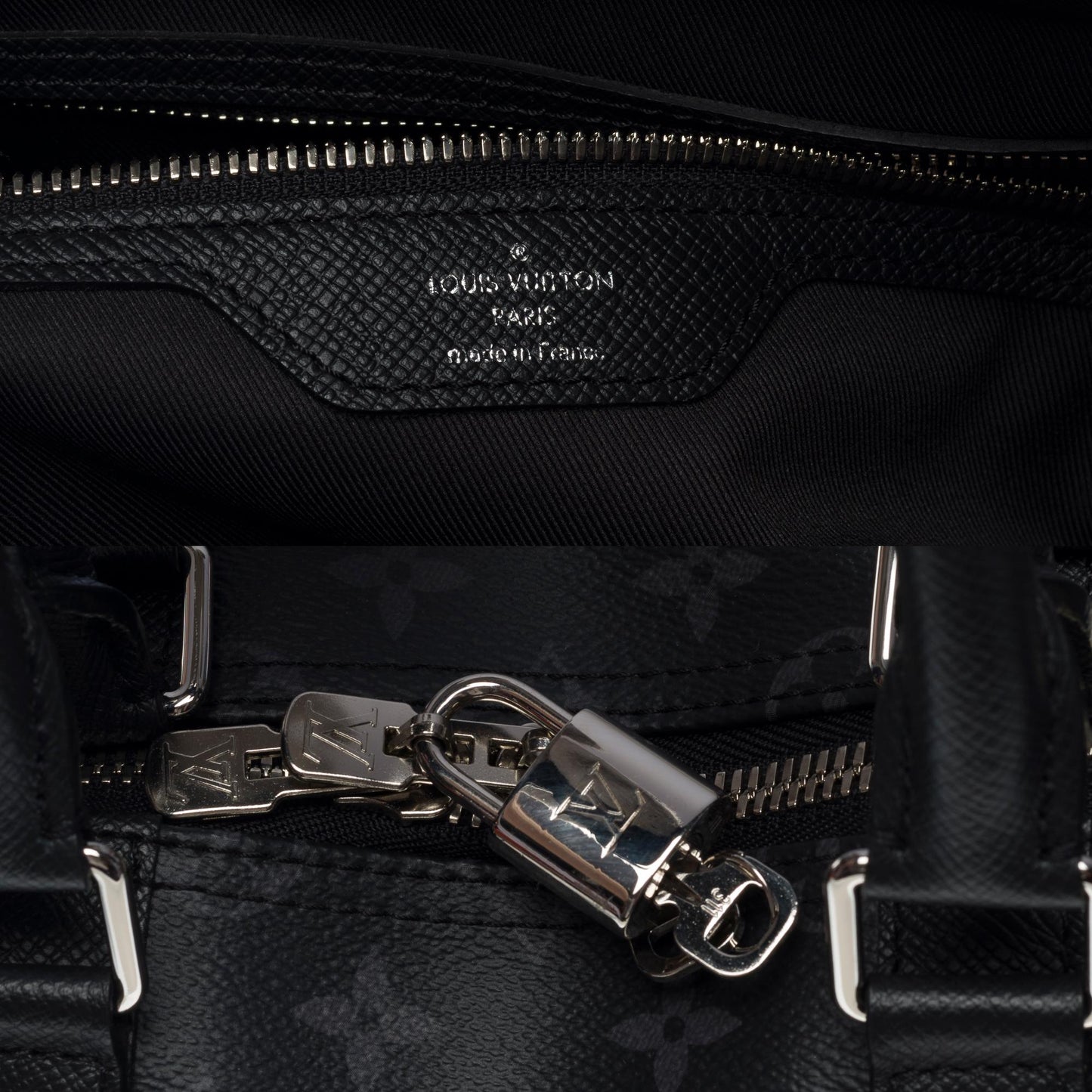 Louis Vuitton  Keepall 50 Taigarama Travel Bag in black canvas and leather , SHW