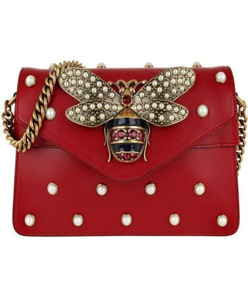 Gucci Broadway Leather Mini Bag Red