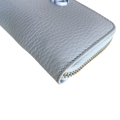 GUCCI Coin case 644412 2104 leather Light blue Compact wallet Double G Zip Around Women() Used