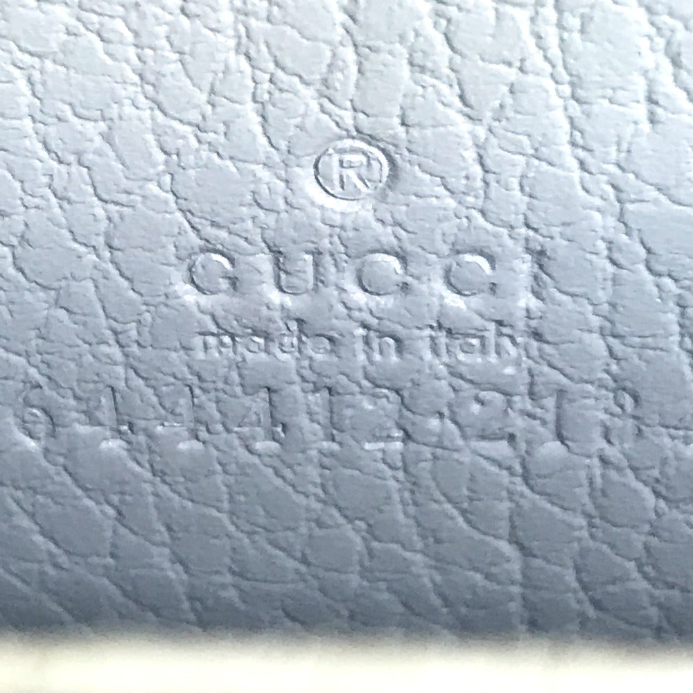 GUCCI Coin case 644412 2104 leather Light blue Compact wallet Double G Zip Around Women() Used