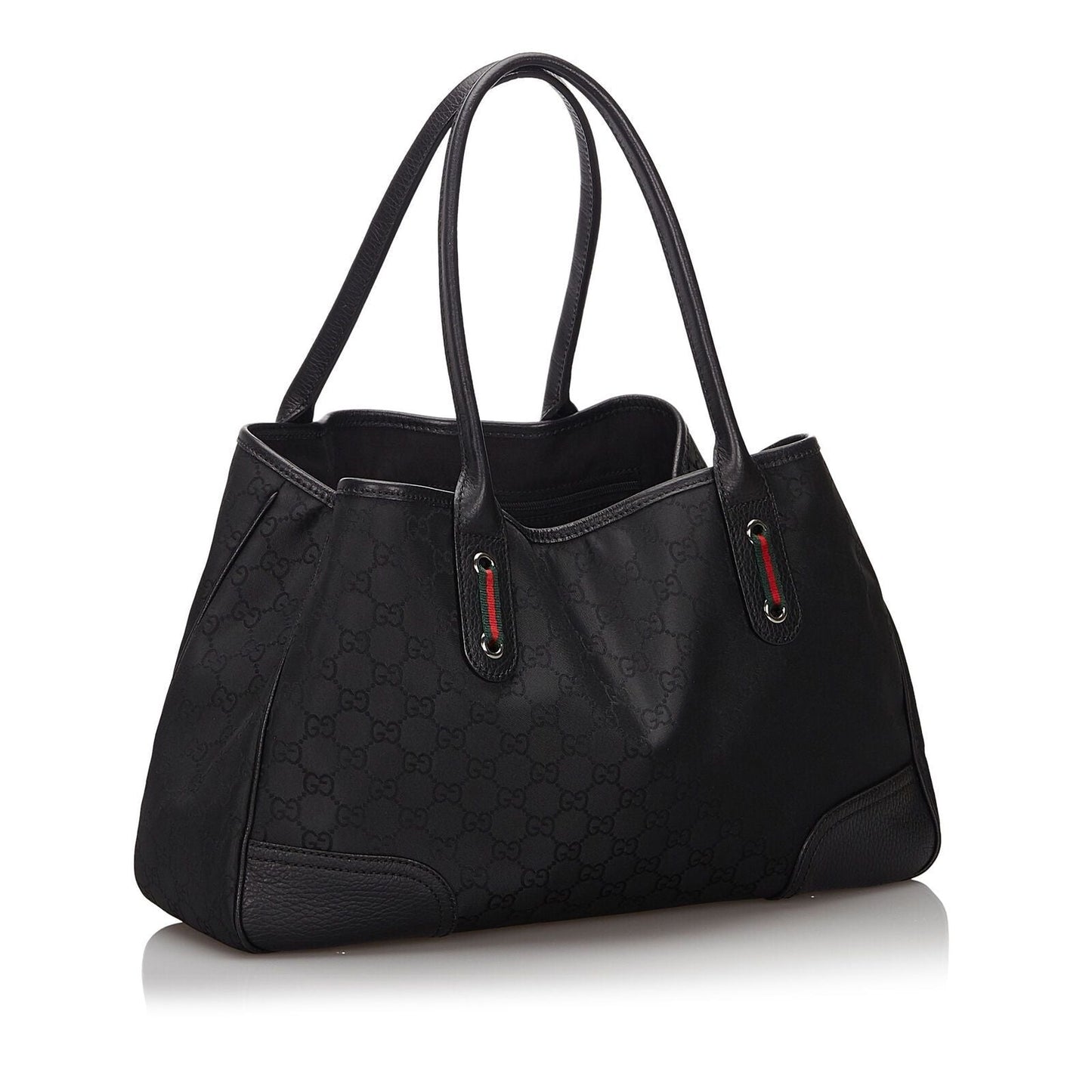 Gucci Black Canvas Fabric GG Princy Tote Bag Italy