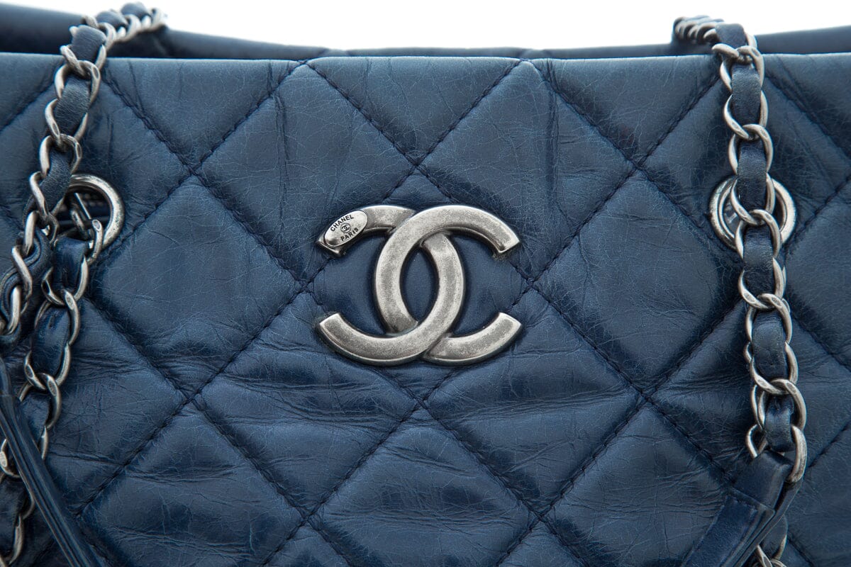 Chanel 2014/15 Navy Quilted Leather Large Tote