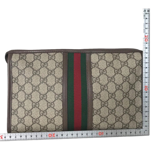 GUCCI Clutch bag 598234 493075 GG Supreme Canvas beige business bag Ofidia mens Secondhand