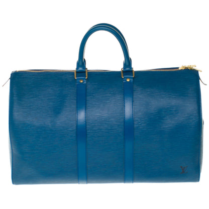 Louis Vuitton  Keepall 45 Travel Bag in blue epi leather