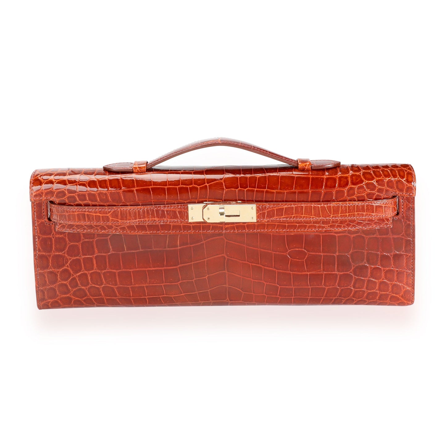 Hermès Miel Shiny Niloticus Crocodile Kelly Cut GHW