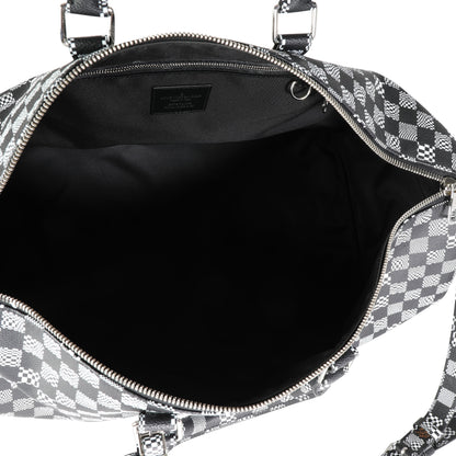 Louis Vuitton  Black & White Distorted Damier Keepall Bandouliere 50