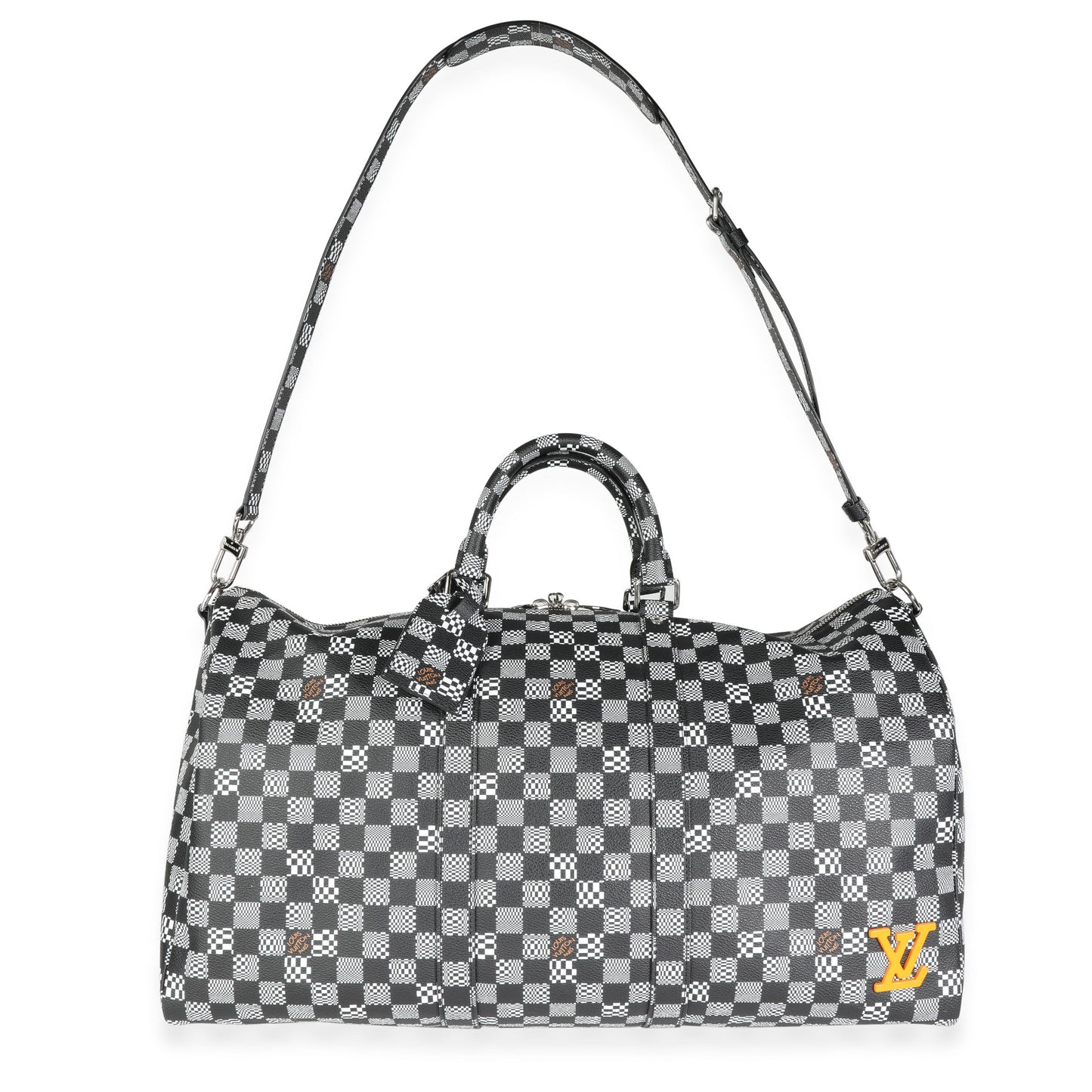 Louis Vuitton  Black & White Distorted Damier Keepall Bandouliere 50