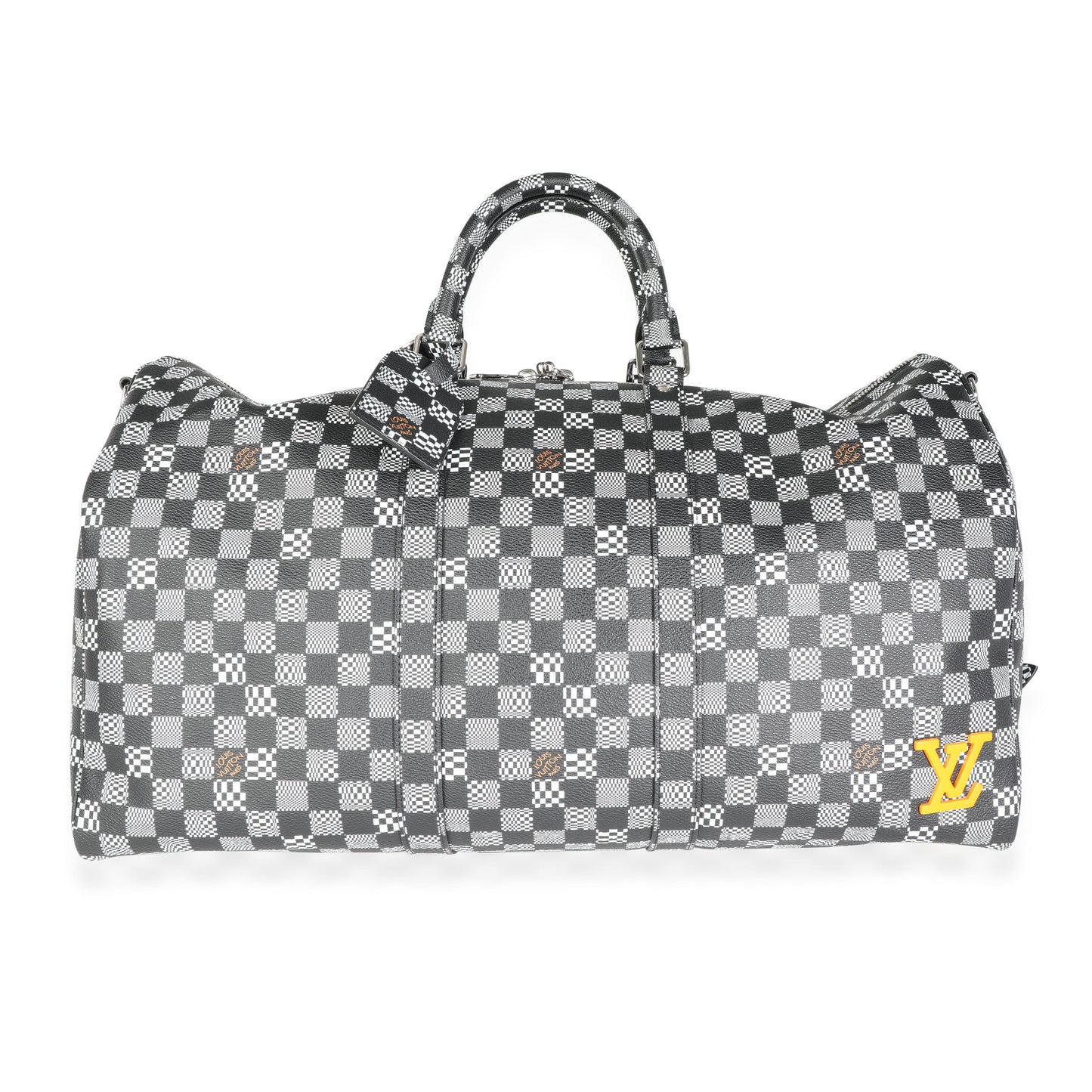 Louis Vuitton  Black & White Distorted Damier Keepall Bandouliere 50