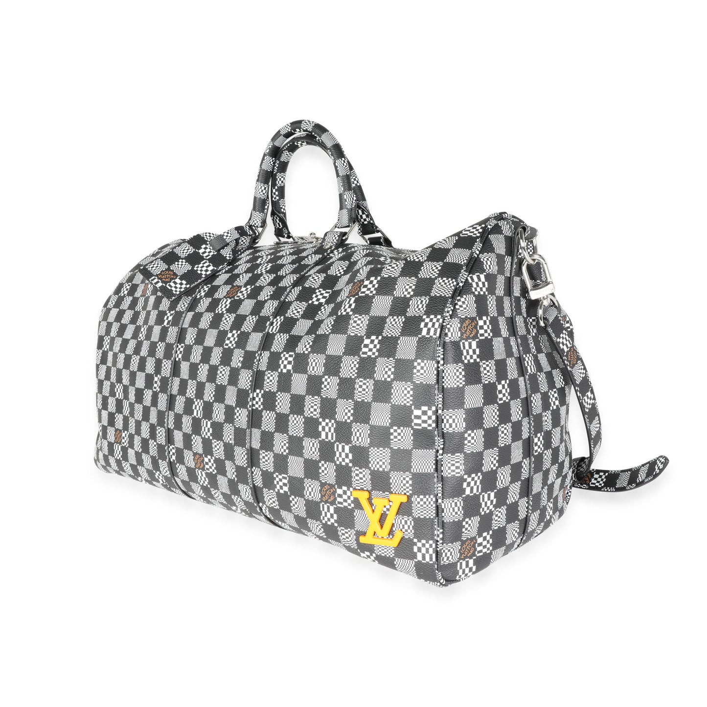 Louis Vuitton  Black & White Distorted Damier Keepall Bandouliere 50