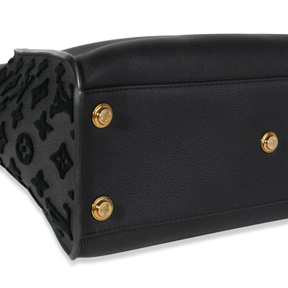 Louis Vuitton  Black Grained Calfskin & Tufted Monogram On My Side MM