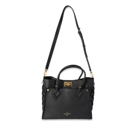 Louis Vuitton  Black Grained Calfskin & Tufted Monogram On My Side MM