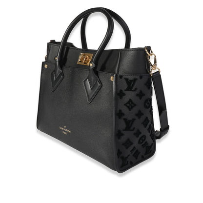 Louis Vuitton  Black Grained Calfskin & Tufted Monogram On My Side MM