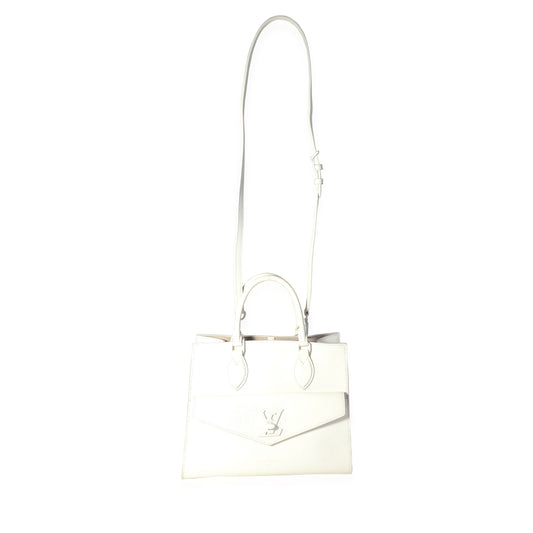 Louis Vuitton  White Leather Monochrome Lockme Tote PM