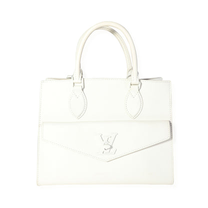 Louis Vuitton  White Leather Monochrome Lockme Tote PM