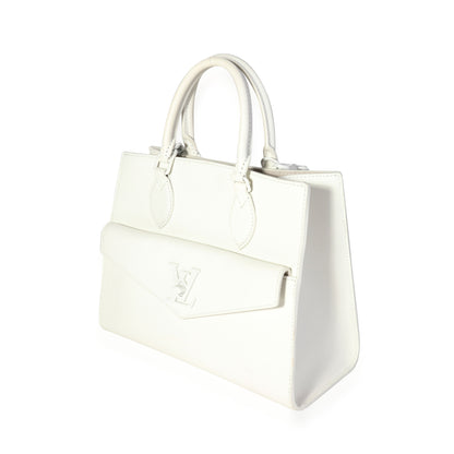 Louis Vuitton  White Leather Monochrome Lockme Tote PM