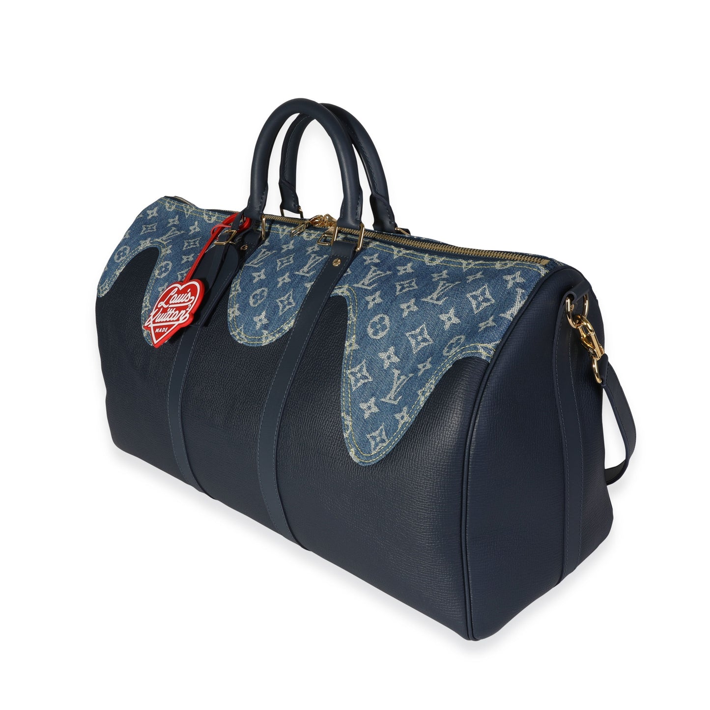 Louis Vuitton  x NIGO Monogram Denim Drip & Taurillon Keepall Bandouliere 50