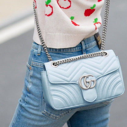 (WMNS) GUCCI GG Marmont Small-Sized Single-Shoulder Bag Blue 443497-DTDIY-4928