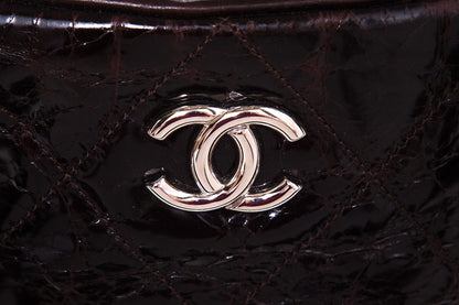 Chanel Dark Brown & Grey Glazed Calfskin Portobello Tote