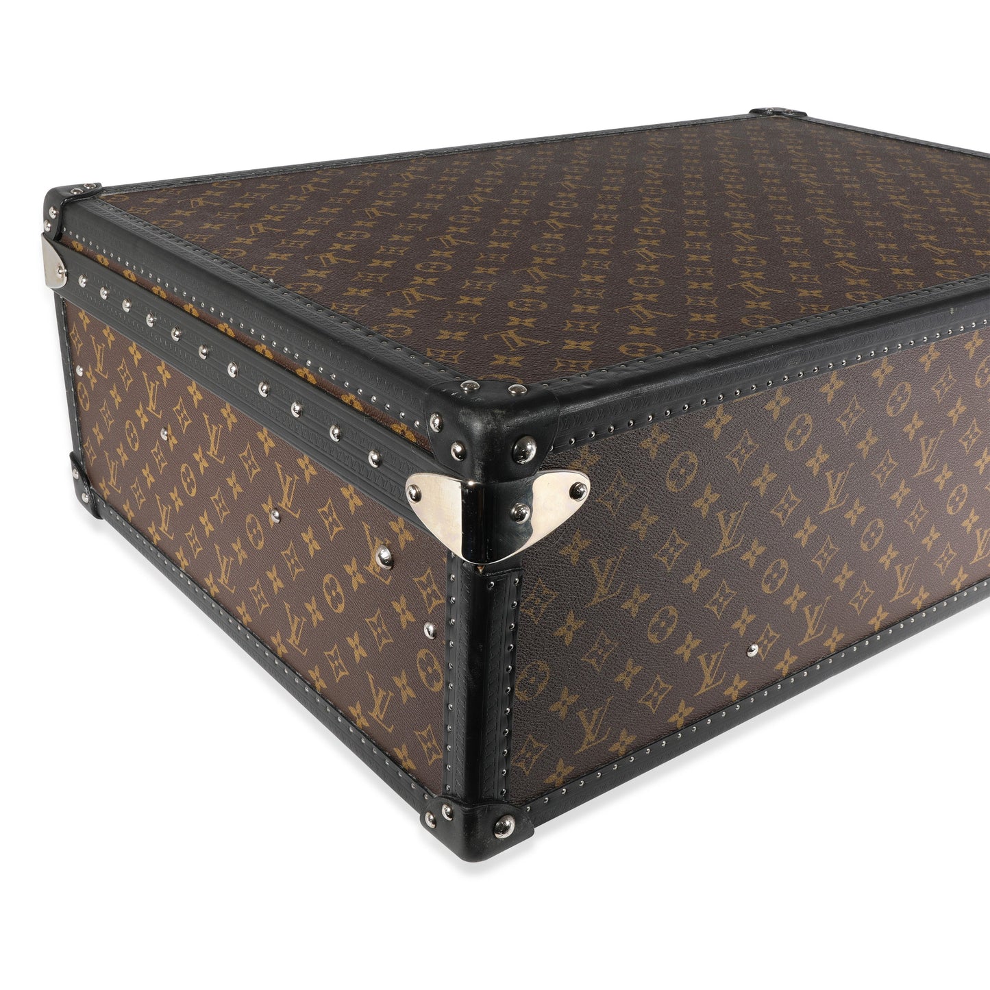 Louis Vuitton  Monogram Macassar & Black Leather Alzer Trunk 70