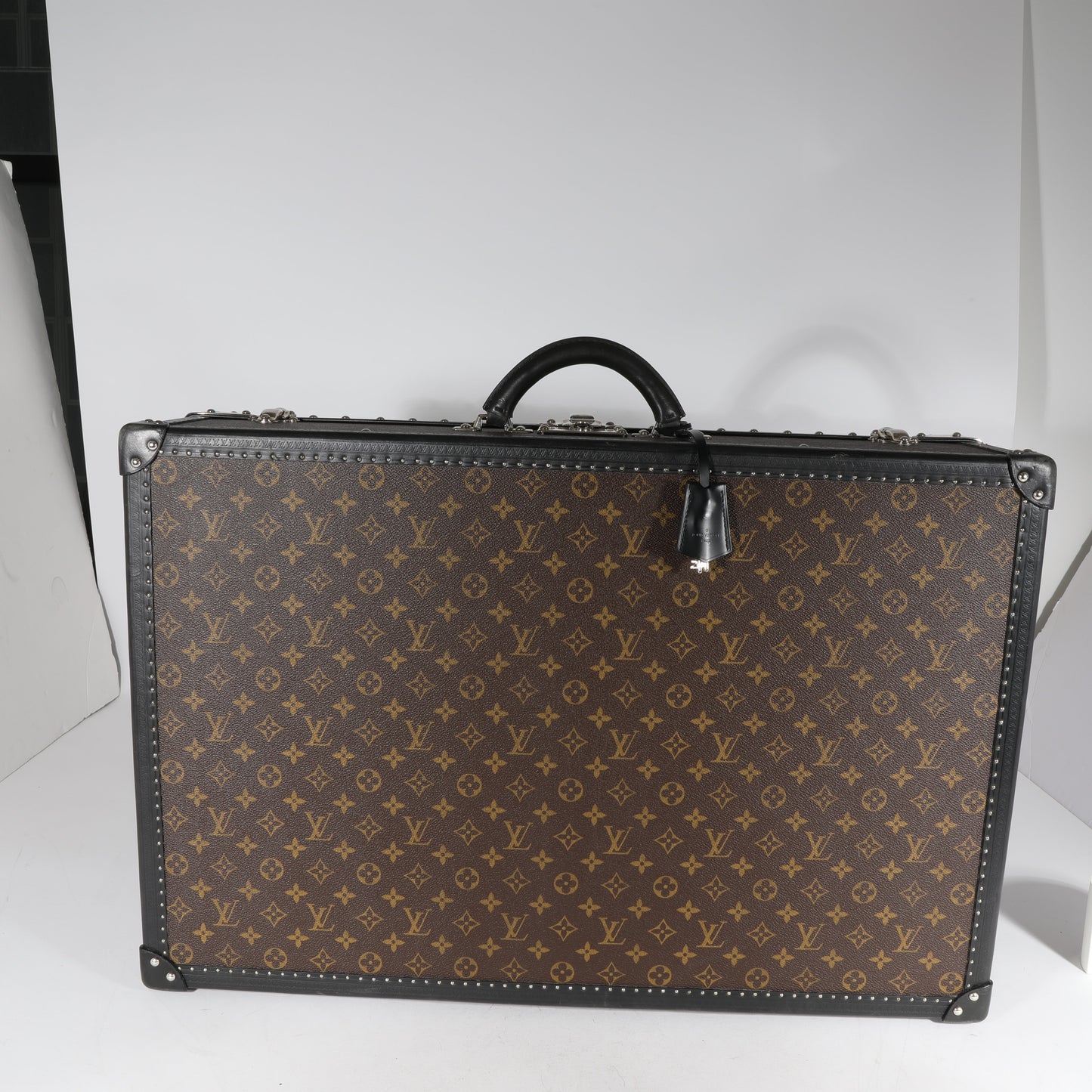 Louis Vuitton  Monogram Macassar & Black Leather Alzer Trunk 70