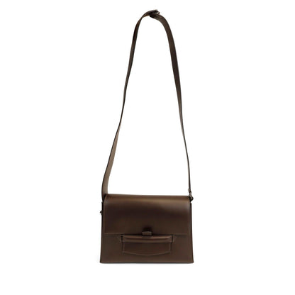 Hermes Espresso Evergrain Crossbody w/ Strap & Palladium Hardware