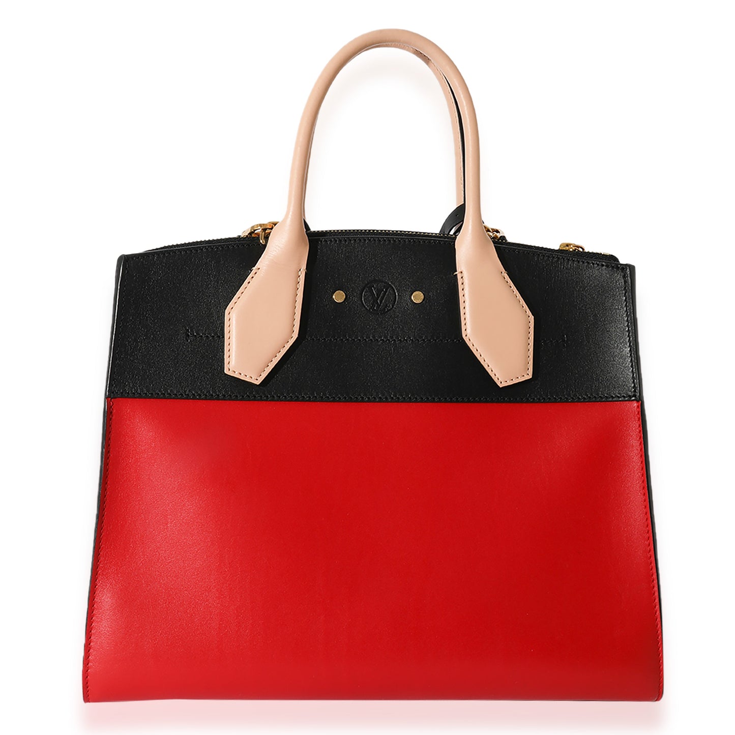 Louis Vuitton  Rouge & Black Calfskin City Steamer MM