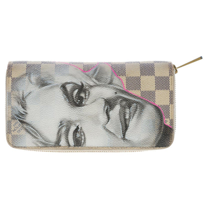 Louis Vuitton  Customized "Marilyn Monroe" Zippy wallet in damier azur canvas