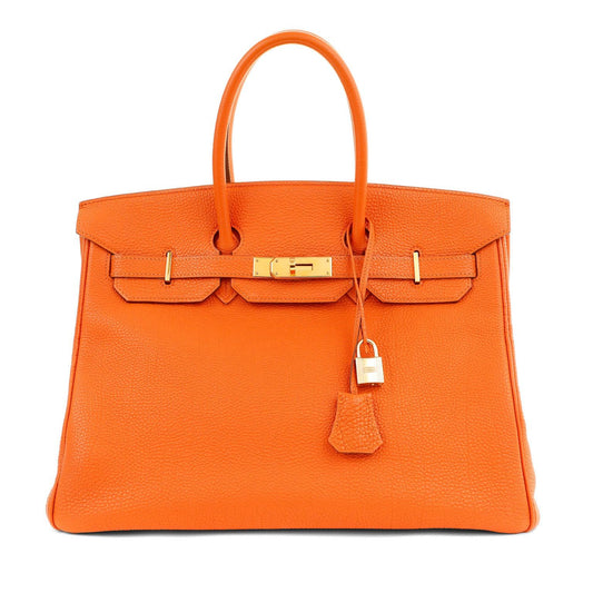 Hermes 35cm Orange Togo Birkin w/ Gold Hardware