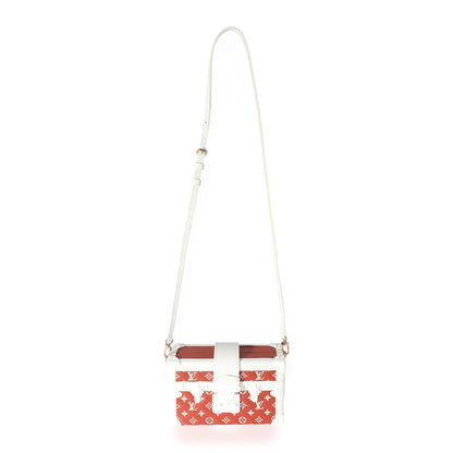 Louis Vuitton  Terracotta & White Monogram Embossed Lambskin Petite Malle