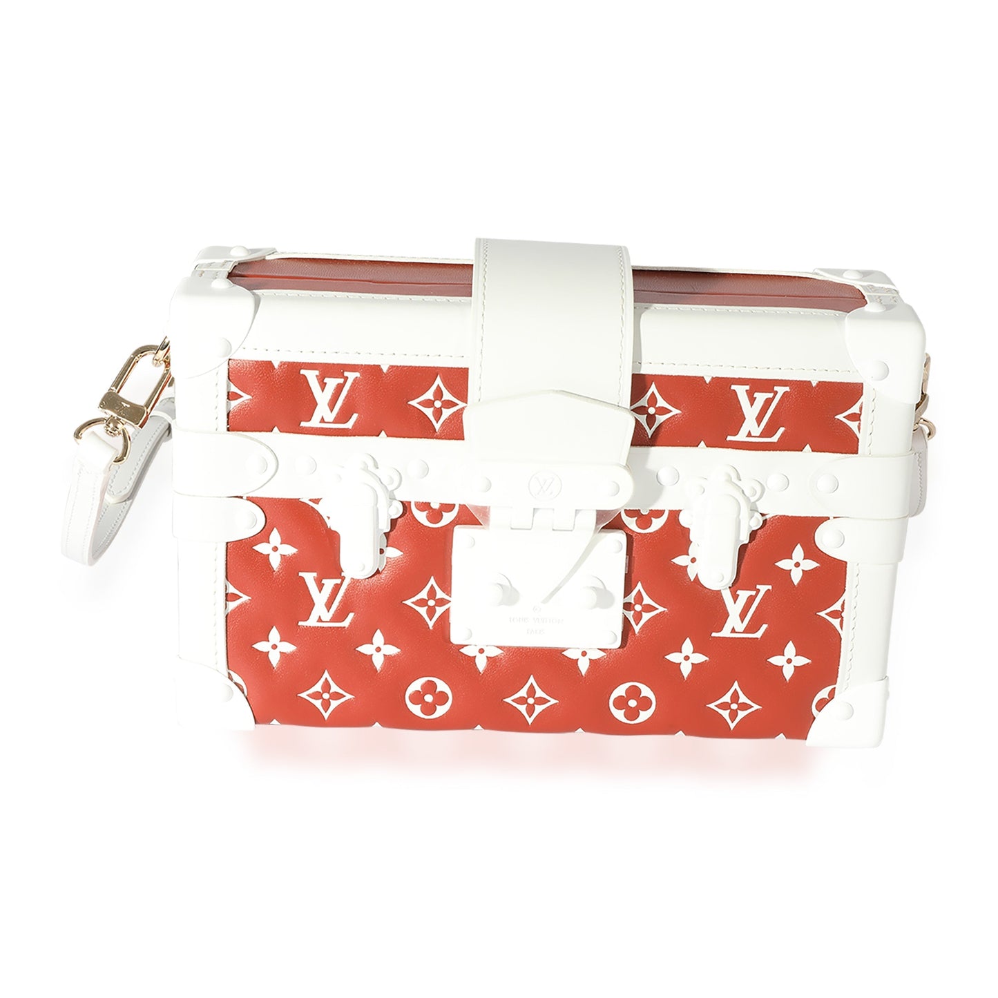 Louis Vuitton  Terracotta & White Monogram Embossed Lambskin Petite Malle