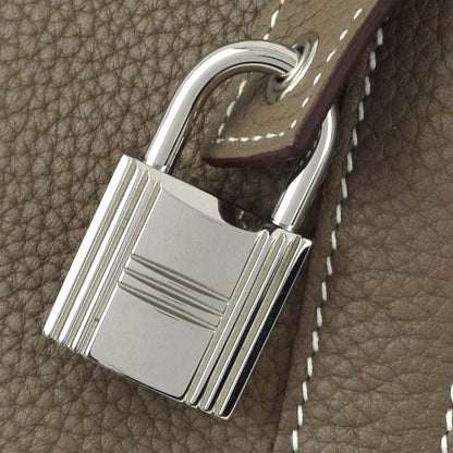 Hermes 2009 Etoupe Gray Taurillon Clemence Picotin Lock TGM Handbag