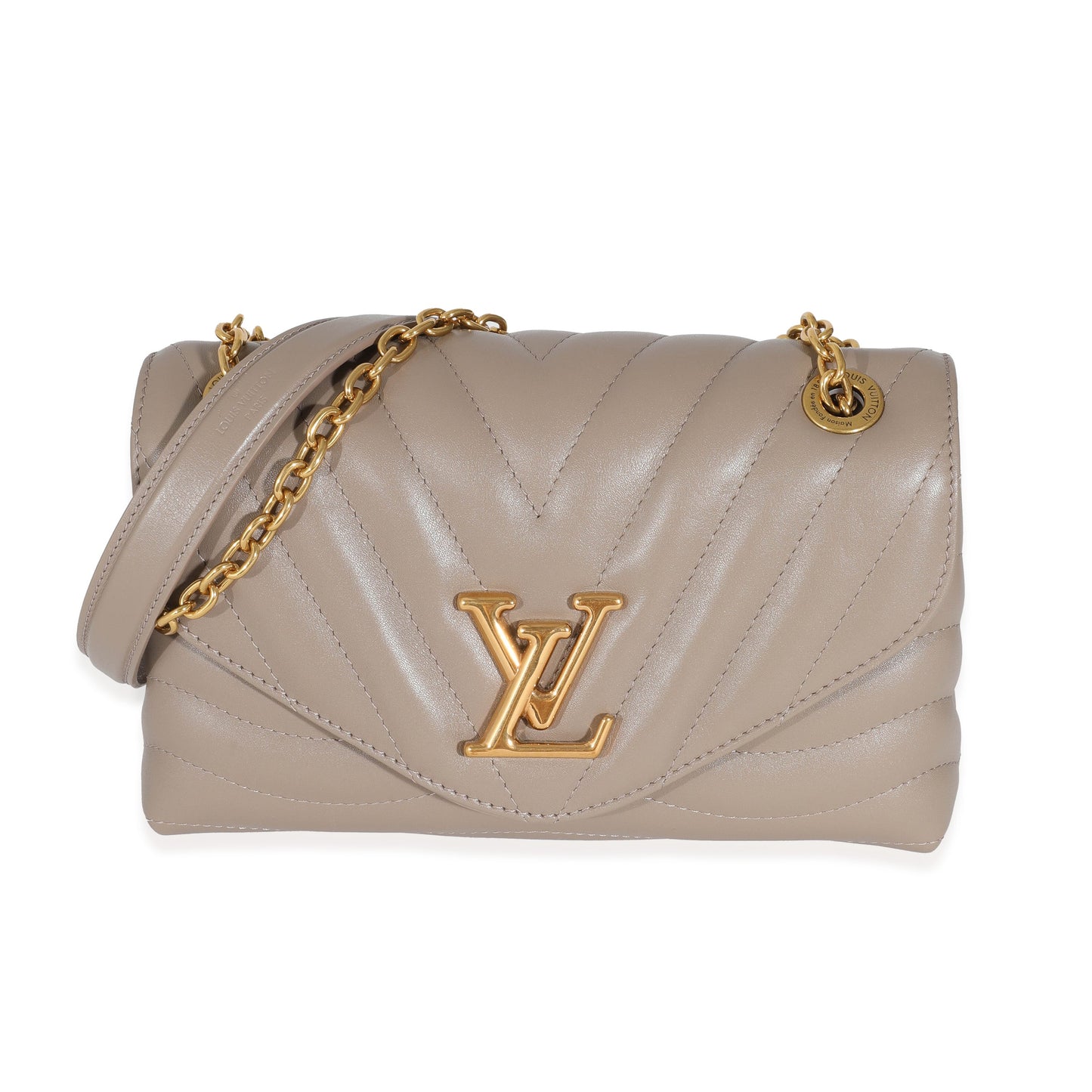 Louis Vuitton Dark Taupe Quilted Calf New Wave Chain MM