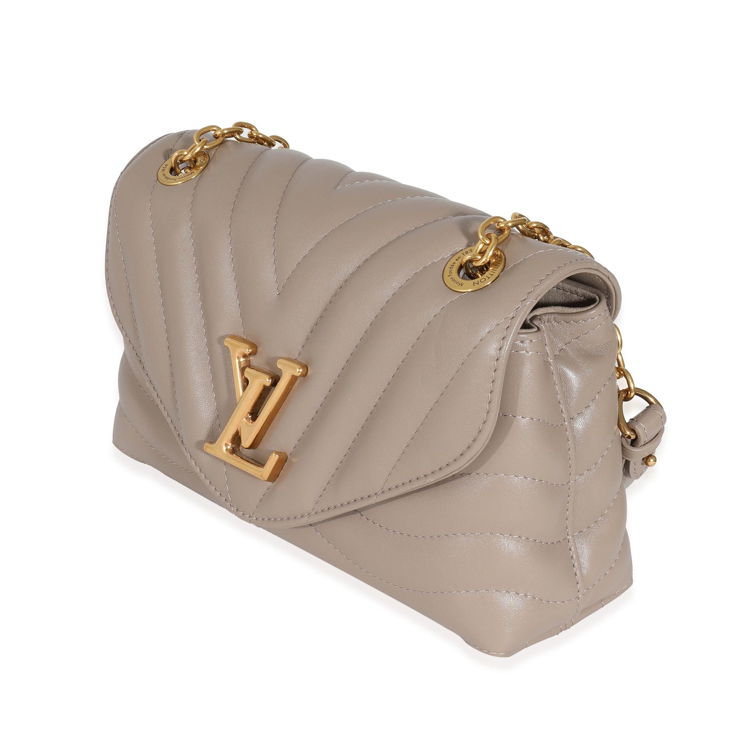 Louis Vuitton Dark Taupe Quilted Calf New Wave Chain MM