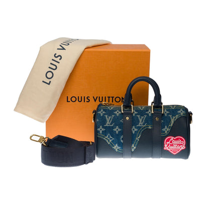 Louis Vuitton  BRAND NEW-Limited edition keepall XS strap in blue denim by Nigo