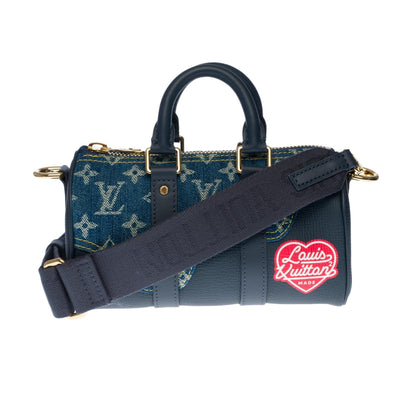 Louis Vuitton  BRAND NEW-Limited edition keepall XS strap in blue denim by Nigo