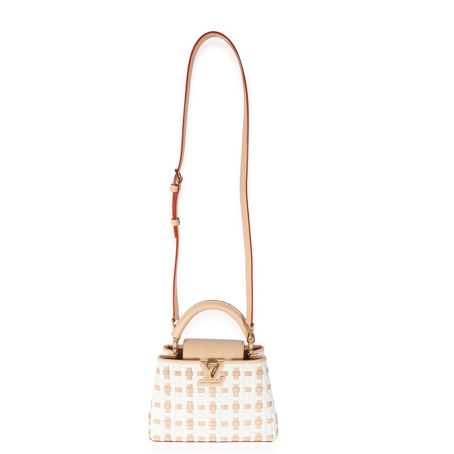 White Monogram Wicker Woven LV Heavenly Capucines BB