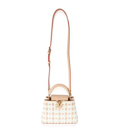 White Monogram Wicker Woven LV Heavenly Capucines BB