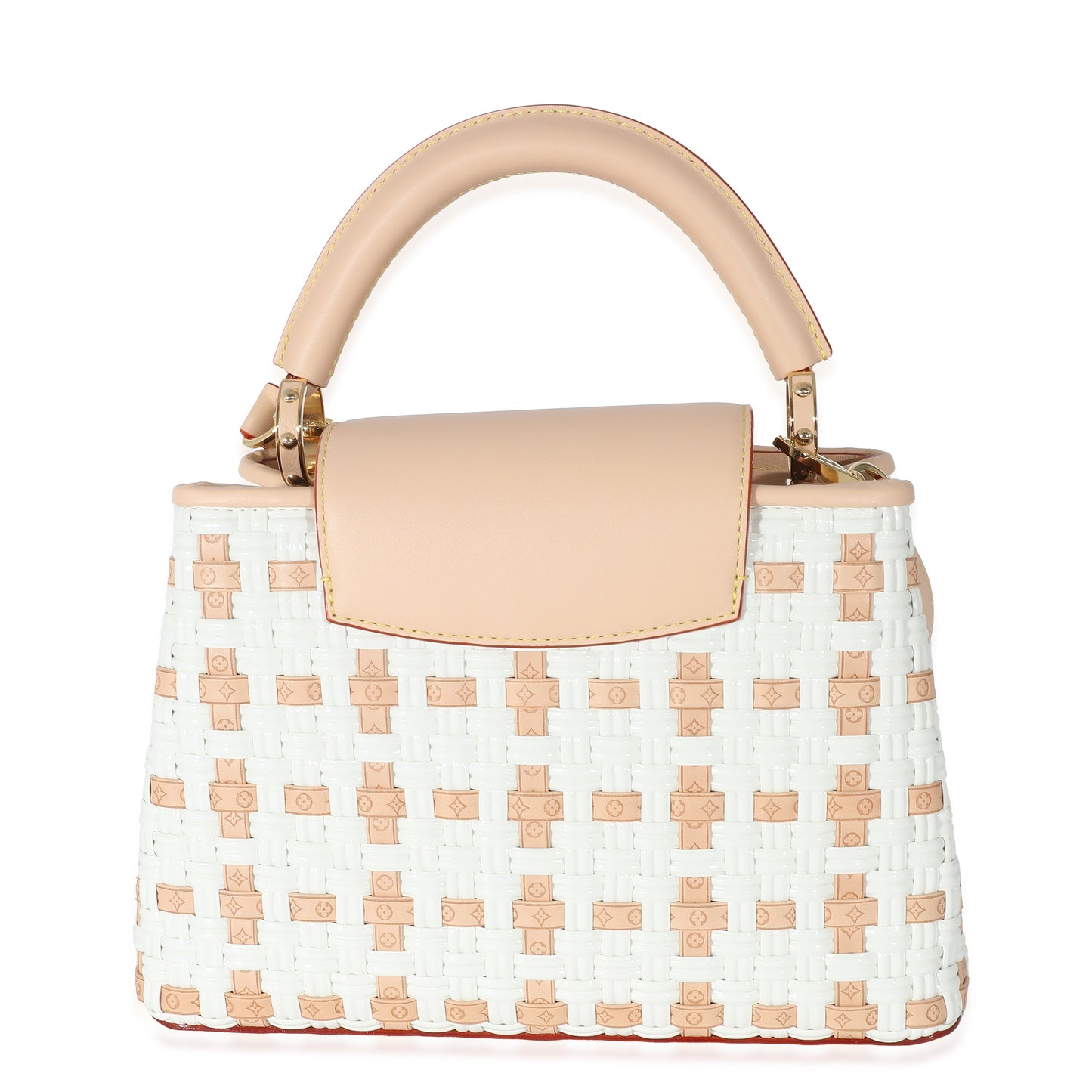 White Monogram Wicker Woven LV Heavenly Capucines BB